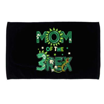 Mom Of The Three Rex Birthday Dinosaur Family Matching Microfiber Hand Towel