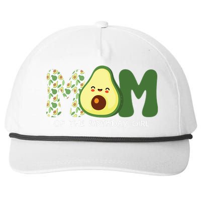 Mom Of The Birthday For Girl Avocado Mom Theme Birthday Snapback Five-Panel Rope Hat