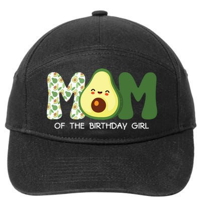 Mom Of The Birthday For Girl Avocado Mom Theme Birthday 7-Panel Snapback Hat