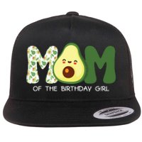 Mom Of The Birthday For Girl Avocado Mom Theme Birthday Flat Bill Trucker Hat