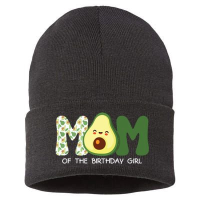 Mom Of The Birthday For Girl Avocado Mom Theme Birthday Sustainable Knit Beanie