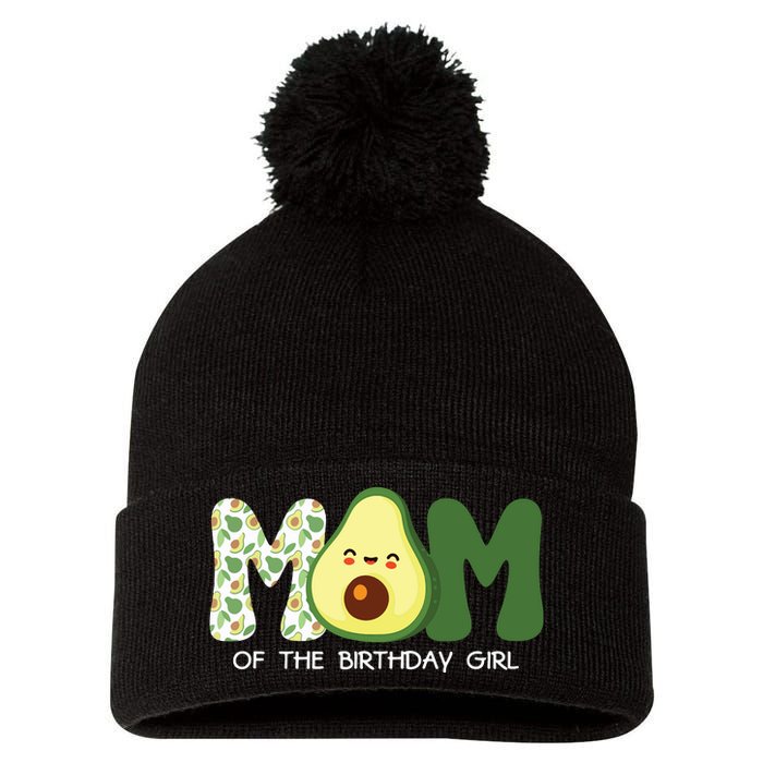 Mom Of The Birthday For Girl Avocado Mom Theme Birthday Pom Pom 12in Knit Beanie