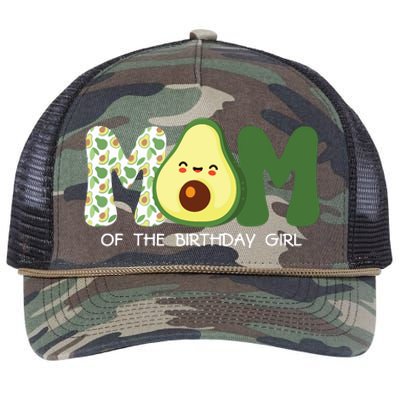 Mom Of The Birthday For Girl Avocado Mom Theme Birthday Retro Rope Trucker Hat Cap