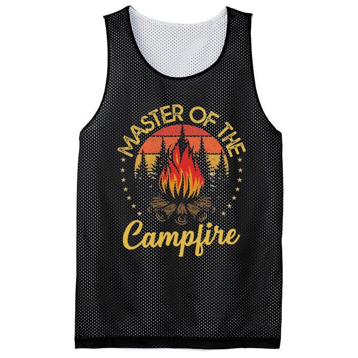 Master Of The Campfire Vintage Camping Lovers Mesh Reversible Basketball Jersey Tank