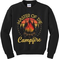 Master Of The Campfire Vintage Camping Lovers Kids Sweatshirt