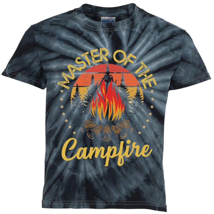 Master Of The Campfire Vintage Camping Lovers Kids Tie-Dye T-Shirt