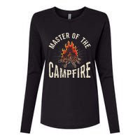 Master of the Campfire Wilderness Glamping Campfire Nature Womens Cotton Relaxed Long Sleeve T-Shirt