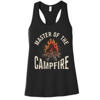 Master of the Campfire Wilderness Glamping Campfire Nature Women's Racerback Tank