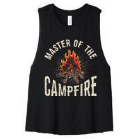 Master of the Campfire Wilderness Glamping Campfire Nature Women's Racerback Cropped Tank