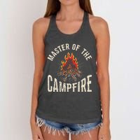 Master of the Campfire Wilderness Glamping Campfire Nature Women's Knotted Racerback Tank