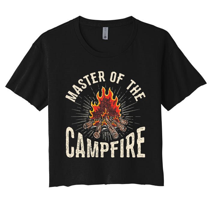 Master of the Campfire Wilderness Glamping Campfire Nature Women's Crop Top Tee