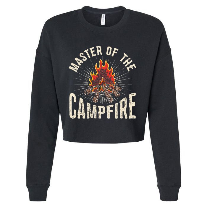 Master of the Campfire Wilderness Glamping Campfire Nature Cropped Pullover Crew