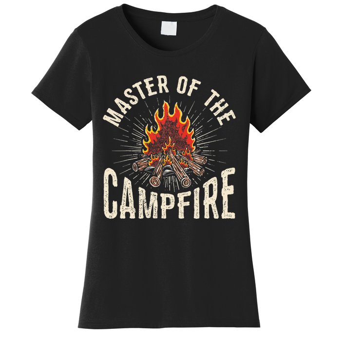 Master of the Campfire Wilderness Glamping Campfire Nature Women's T-Shirt