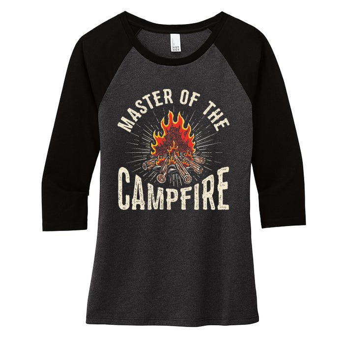 Master of the Campfire Wilderness Glamping Campfire Nature Women's Tri-Blend 3/4-Sleeve Raglan Shirt