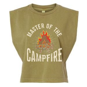 Master of the Campfire Wilderness Glamping Campfire Nature Garment-Dyed Women's Muscle Tee