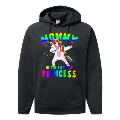 Mommy Of The Birthday Princess Magical Unicorn Performance Fleece Hoodie