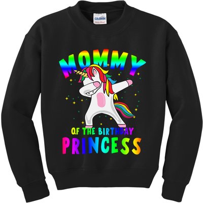 Mommy Of The Birthday Princess Magical Unicorn Kids Sweatshirt