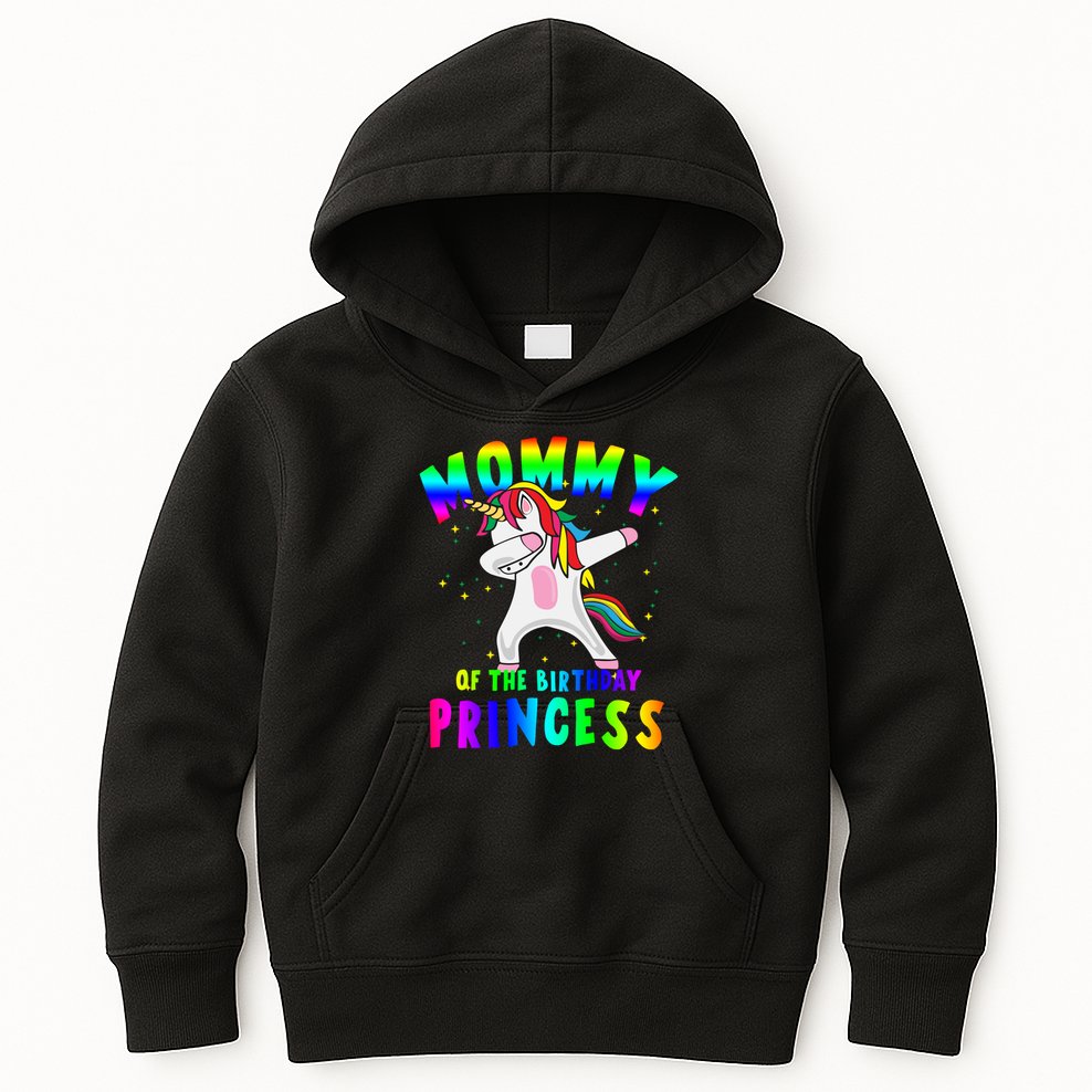 Mommy Of The Birthday Princess Magical Unicorn Kids Hoodie