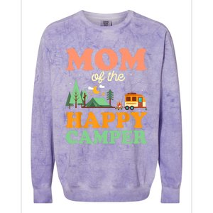 Mom Of The Happy Camper Wo 1st Bday Camping Trip Colorblast Crewneck Sweatshirt