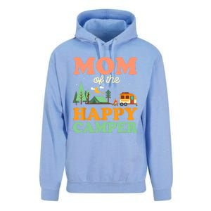 Mom Of The Happy Camper Wo 1st Bday Camping Trip Unisex Surf Hoodie