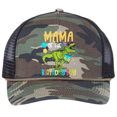 Mama Of The Birthday Bboy Family Matching Dinosaur Squad Retro Rope Trucker Hat Cap