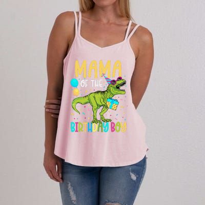 Mama Of The Birthday Bboy Family Matching Dinosaur Squad Women's Strappy Tank