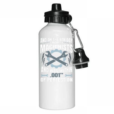 Machining On The 8th Day God Created Machinist Cool Gift Aluminum Water Bottle 