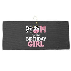 Mom of The Birthday Farm Cow funny animal Large Microfiber Waffle Golf Towel