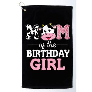 Mom of The Birthday Farm Cow funny animal Platinum Collection Golf Towel