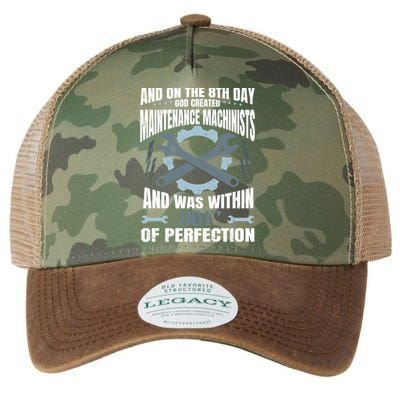 Machining On The 8th Day God Created Maintenance Machinist Gift Legacy Tie Dye Trucker Hat