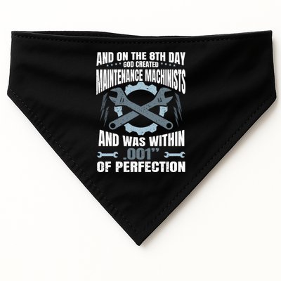 Machining On The 8th Day God Created Maintenance Machinist Gift USA-Made Doggie Bandana