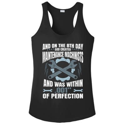 Machining On The 8th Day God Created Maintenance Machinist Gift Ladies PosiCharge Competitor Racerback Tank