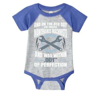 Machining On The 8th Day God Created Maintenance Machinist Gift Infant Baby Jersey Bodysuit