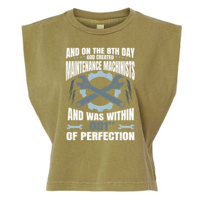 Machining On The 8th Day God Created Maintenance Machinist Gift Garment-Dyed Women's Muscle Tee