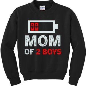 Mom Of Two Boyss From Son Funny Mom 2 Boyss Kids Sweatshirt