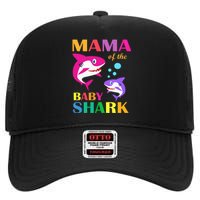 Mama Of The Baby Birthday Shark Mama Shark Mother's Day High Crown Mesh Back Trucker Hat