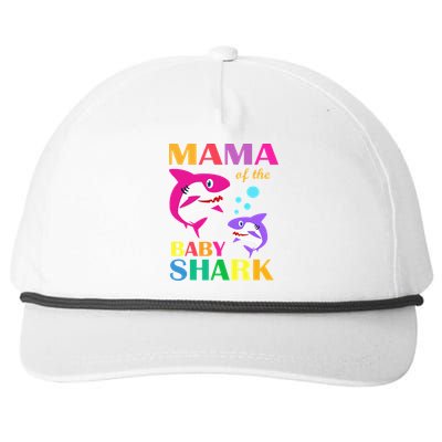 Mama Of The Baby Birthday Shark Mama Shark Mother's Day Snapback Five-Panel Rope Hat