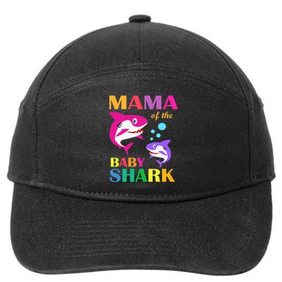 Mama Of The Baby Birthday Shark Mama Shark Mother's Day 7-Panel Snapback Hat