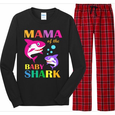 Mama Of The Baby Birthday Shark Mama Shark Mother's Day Long Sleeve Pajama Set