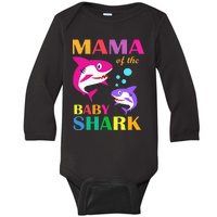 Mama Of The Baby Birthday Shark Mama Shark Mother's Day Baby Long Sleeve Bodysuit