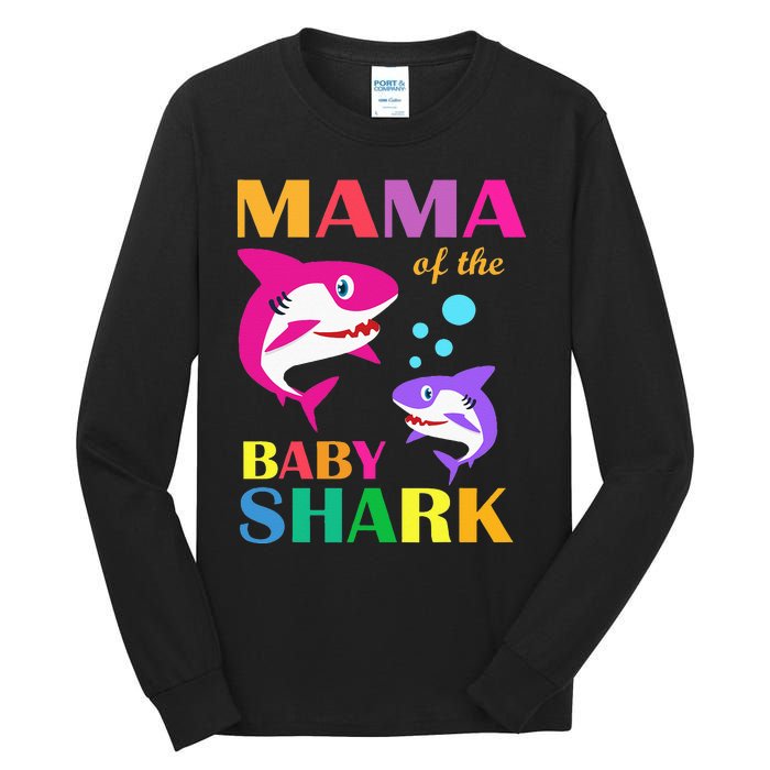 Mama Of The Baby Birthday Shark Mama Shark Mother's Day Tall Long Sleeve T-Shirt