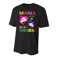 Mama Of The Baby Birthday Shark Mama Shark Mother's Day Youth Performance Sprint T-Shirt