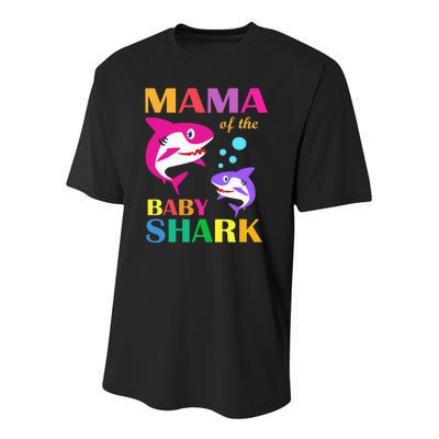 Mama Of The Baby Birthday Shark Mama Shark Mother's Day Youth Performance Sprint T-Shirt