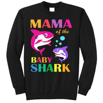 Mama Of The Baby Birthday Shark Mama Shark Mother's Day Tall Sweatshirt