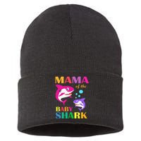 Mama Of The Baby Birthday Shark Mama Shark Mother's Day Sustainable Knit Beanie