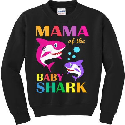 Mama Of The Baby Birthday Shark Mama Shark Mother's Day Kids Sweatshirt