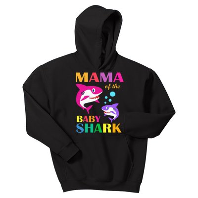 Mama Of The Baby Birthday Shark Mama Shark Mother's Day Kids Hoodie