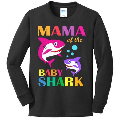 Mama Of The Baby Birthday Shark Mama Shark Mother's Day Kids Long Sleeve Shirt