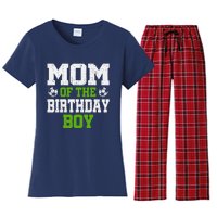 Mom of the Birthday Soccer Player Vintage Women's Flannel Pajama Set