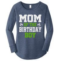 Mom of the Birthday Soccer Player Vintage Women's Perfect Tri Tunic Long Sleeve Shirt